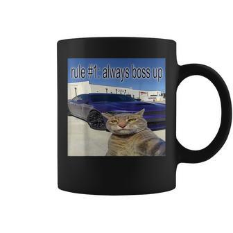 Rule 1 Always Boss Up Cat Meme For Women Coffee Mug | Mazezy UK