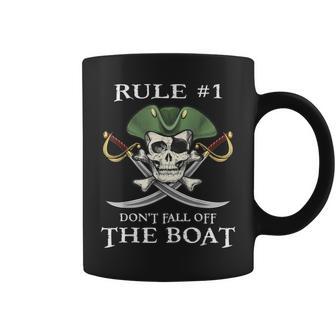 Rule 1 Don't Fall Off The Boat Cruise Pirate Party Coffee Mug - Monsterry UK