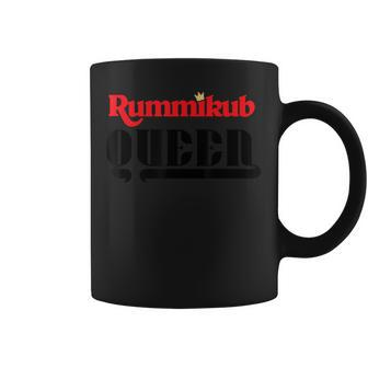 Rummikub Queen Logo With Royal Crown Black Ink Coffee Mug - Monsterry
