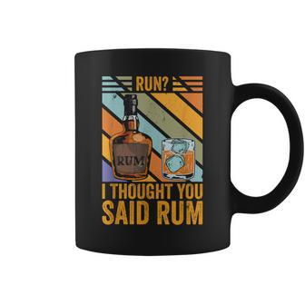 Run I Thought You Said Rum Vintage Drunk Runner Coffee Mug - Monsterry