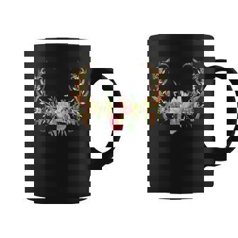 Rustic Deer Antlers Beautiful Flowers Cute Boho Love Coffee Mug - Monsterry