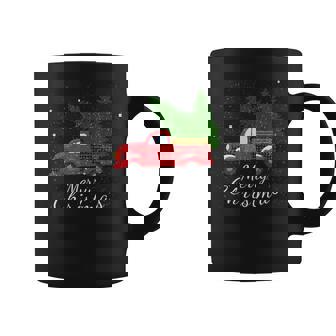 Rustic Retro Farm Car Truck Wagon Christmas Fir Tree Snow Coffee Mug - Monsterry