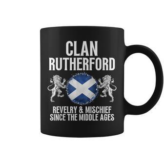 Rutherford Clan Scottish Family Name Scotland Heraldry Coffee Mug - Seseable