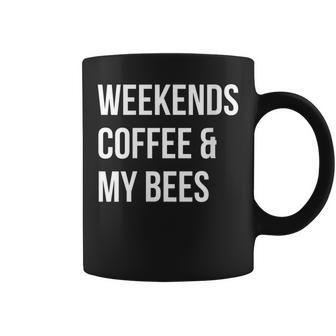 Weekends Coffee And My Bees Bee Farmer Coffee Mug - Monsterry AU