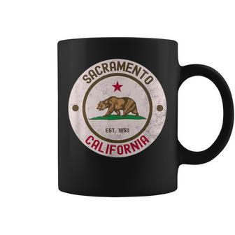 Sacramento California Retro Vintage 70S 80S Style Print Coffee Mug | Mazezy CA