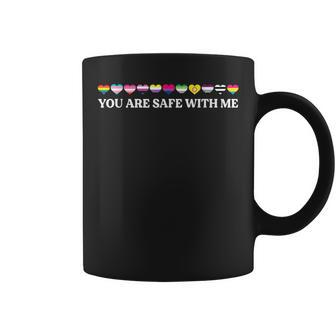 You Are Safe With Me Lgbt Flag Coffee Mug - Monsterry