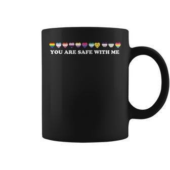 You Are Safe With Me Lgbt Friendly Rainbow Pride Flag Coffee Mug - Monsterry DE