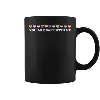You Are Safe With Me Lgbt Support Rainbow Lgbtq Flags Ally Coffee Mug - Monsterry DE