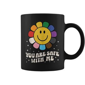 You Are Safe With Me Lgbtq Pride Ally You’Re Safe Smile Face Coffee Mug - Monsterry