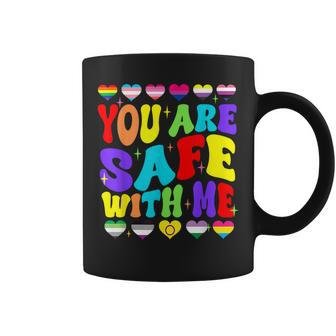 You Are Safe With Me Rainbow Flag Lgbt Pride Supportive Coffee Mug - Monsterry DE