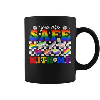You Are Safe With Me Rainbow Gay Transgender Lgbt Pride Coffee Mug - Monsterry