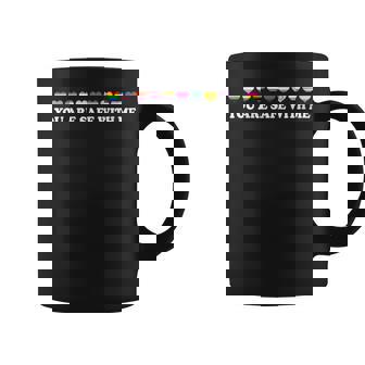 You Are Safe With Me Rainbow Hearts Pride Gay Lesbian Lgbt Coffee Mug - Monsterry