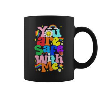 You Are Safe With Me Rainbow Pride Lgbtq Gay Transgender Coffee Mug - Monsterry CA