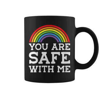 You Are Safe With Me Straight Ally Lgbtqia Rainbow Pride Coffee Mug - Monsterry CA