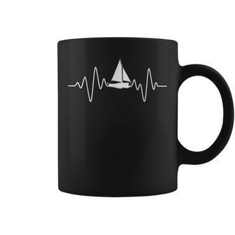 Sailing Heartbeat Sailboat Sea Coffee Mug - Seseable