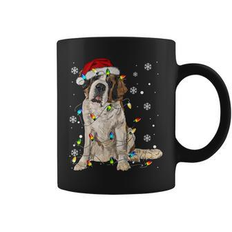 Saint Bernard Dog Santa Christmas Tree Lights Pajama Xmas Coffee Mug - Thegiftio UK