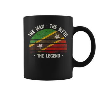 Saint Kitts & Nevis Man Myth Legend Vintage Flag Coffee Mug - Monsterry
