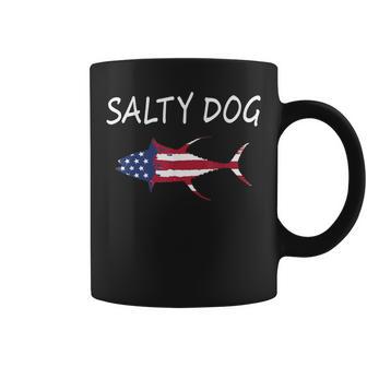 Salty Dog American Flag Tuna Saltwater Ocean Game Fish Coffee Mug - Monsterry DE