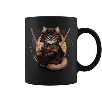 Samurai Cat Warrior Japanese Ninja Cat Kawaii Coffee Mug - Monsterry UK