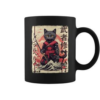 Samurai Cat Warrior Japanese Ninja Kitty Kawaii Coffee Mug - Seseable