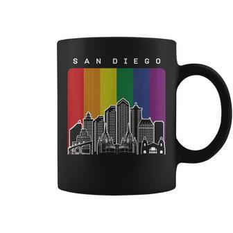 San Diego California Lgbt Pride Rainbow Flag Coffee Mug - Monsterry CA