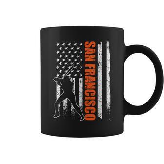 San Francisco Baseball Flag Usa Vintage Patriotic Baseball Coffee Mug - Seseable