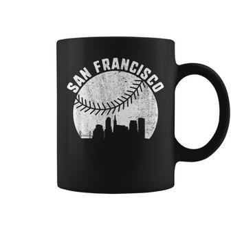 San Francisco Skyline Baseball Vintage California Baseball Coffee Mug - Monsterry CA