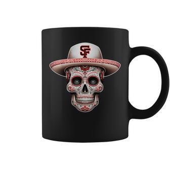 San Francisco Sugar Skull In The Style Mexican Day Coffee Mug - Seseable
