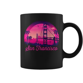 San Francisco Vintage California Skyline Bridge Coffee Mug - Monsterry