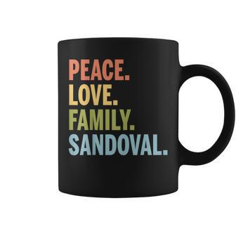 Sandoval Last Name Peace Love Family Matching Coffee Mug - Seseable