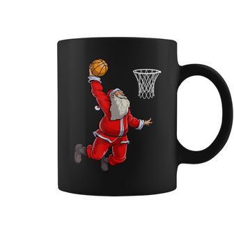 Santa Basketball Christmas Boys Slam Dunk Ball Sports Coffee Mug - Monsterry