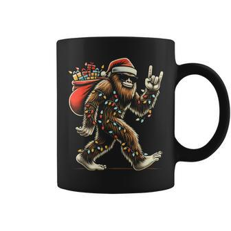 Santa Bigfoot Christmas Lights Sasquatch Believe Coffee Mug - Thegiftio UK