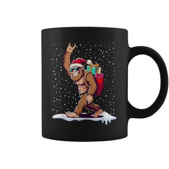 Santa Bigfoot Christmas Rock Style Sasquatch Believe Coffee Mug - Monsterry