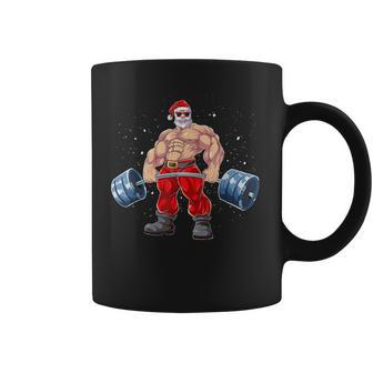 Santa Claus Weightlifting Fitness Christmas Bodybuilding Coffee Mug - Seseable