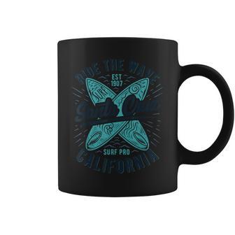 Santa Cruz Ride The Wave Summer Surf Surfer Girl Coffee Mug - Monsterry