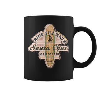 Santa Cruz Surfer Surfboard Vintage Coffee Mug | Mazezy