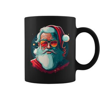 Santa Face Retro Sunglasses Christmas Xmas Women Coffee Mug | Mazezy