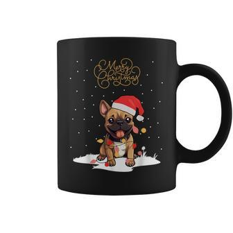 Santa Xmas Frenchie Merry Christmas French Bulldog Puppy Coffee Mug - Seseable