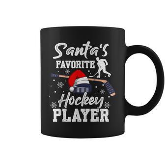 Santa's Favorite Hockey Player Christmas Pajama Hockey Xmas Coffee Mug - Monsterry AU