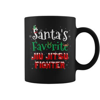 Santa's Favorite Jiu Jitsu Fighter Christmas Costumes Elf Coffee Mug - Monsterry AU