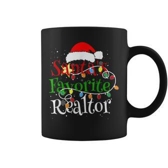 Santa's Favorite Realtor Christmas Santa Hat Lights Coffee Mug - Monsterry UK