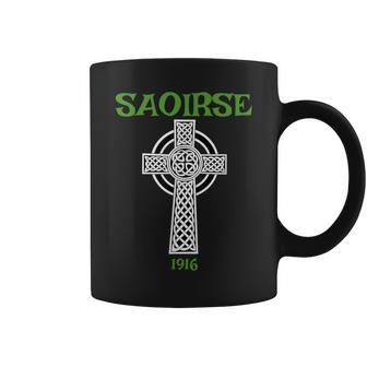 Saoirse Meaning Freedom Irish Republican With Celtic Cross Coffee Mug - Thegiftio UK