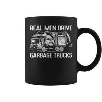 Sarcastic Real Drive Garbage Trucks Masculine Driver Coffee Mug - Monsterry
