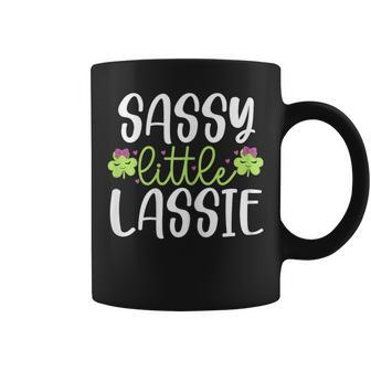Sassy Little Lassie Girls St Patrick's Day Shamrocks Coffee Mug - Monsterry DE