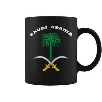 Saudi Arabia Coat Of Arms Flag Souvenir Riyadh Coffee Mug - Monsterry