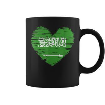 Saudi Arabia Heart Saudi Arabian Flag Ksa Pride Coffee Mug - Monsterry AU