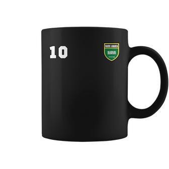 Saudi Arabia Number 10 Soccer Flag Football Saudis Ten Coffee Mug - Monsterry CA