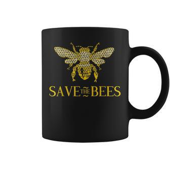 Save The Bees Honeycomb Distress Coffee Mug - Monsterry DE