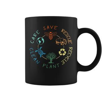 Save Bees Rescue Animals Recycle Plastic Earth Day 2024 Coffee Mug - Seseable