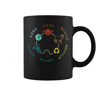 Save Bees Rescue Animals Recycle Plastic Vintage Earth Day Coffee Mug - Monsterry CA